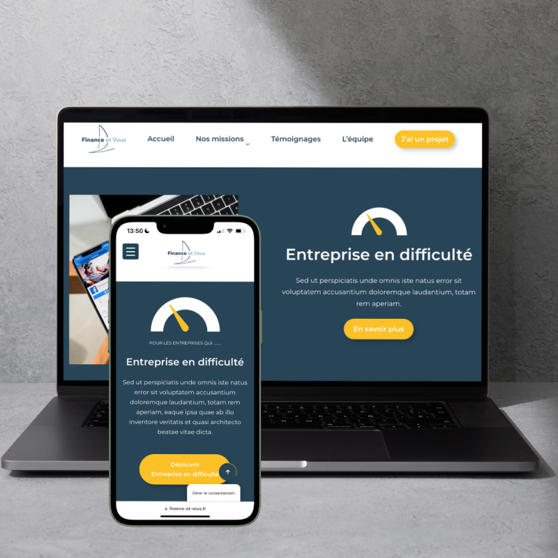 Réalisation Finance et vous - Site internet